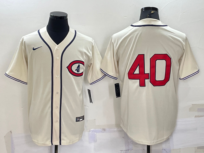 Men's Chicago Cubs Rich Harden #40 Cream Name Jersey
