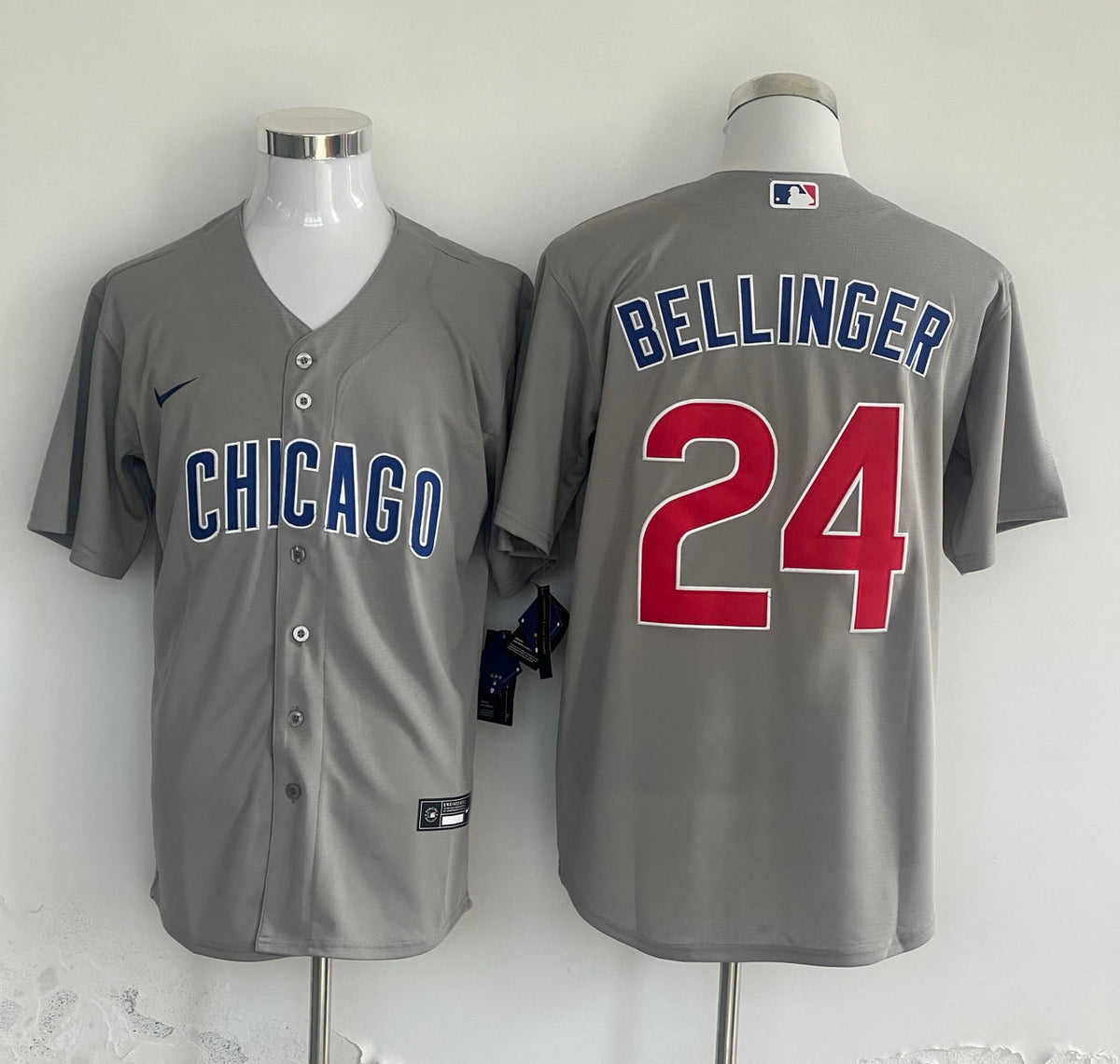 Men's Chicago Cubs Cody Bellinger #24 Gray Jersey