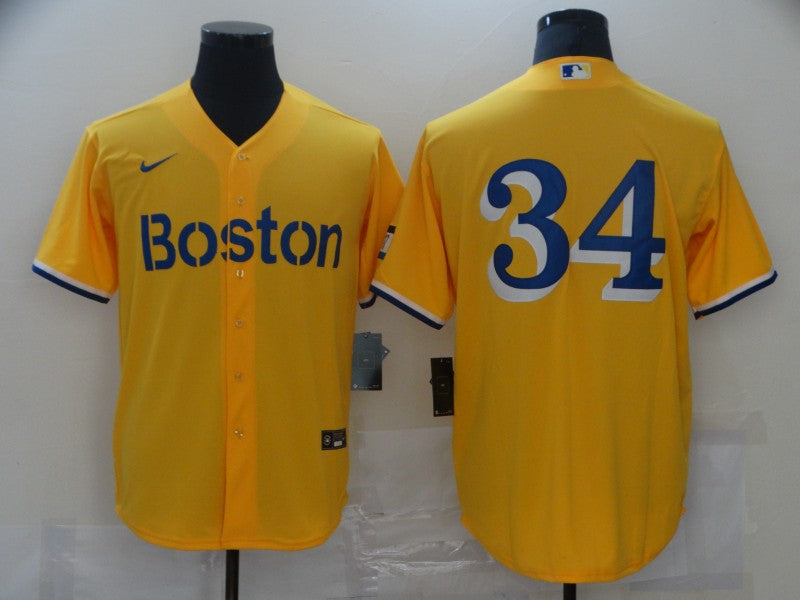 Men's Boston Red Sox David Ortiz #34 Gold City Connect Jersey