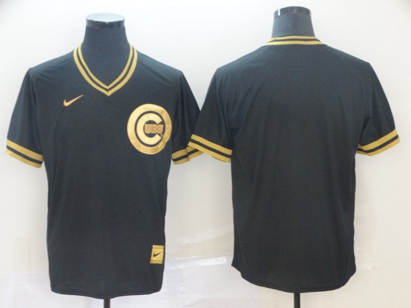 Men's Chicago Cubs Black Blank Jersey