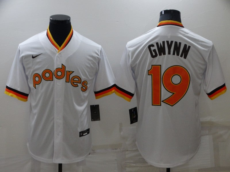 Men's San Diego Padres Tony Gwynn #19 White Jersey