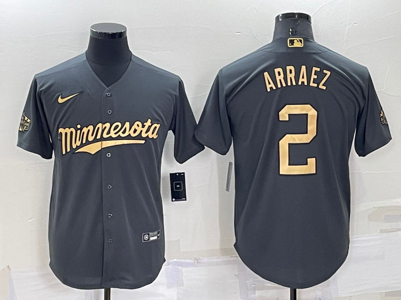 Men's Minnesota Twins Luis Arraez #2 Gray Jersey