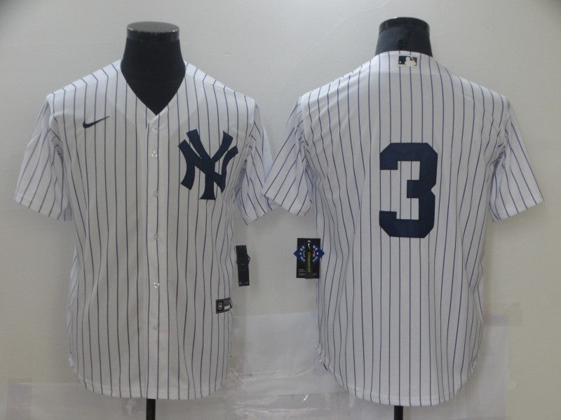 Men's New York Yankees Babe Ruth #3 White Home Name Jersey