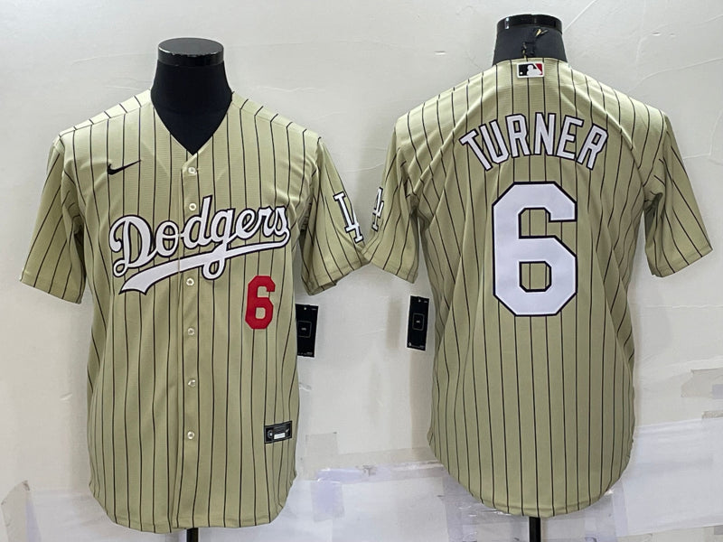 Men's Los Angeles Dodgers Trea Turner #6 Gold Baseball Jersey