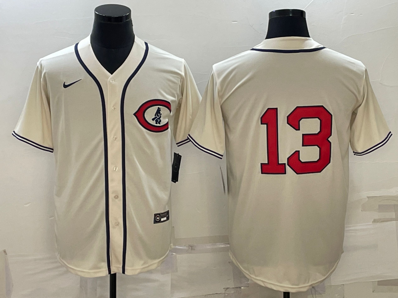 Men's Chicago Cubs Starlin Castro #13 Cream Name Jersey