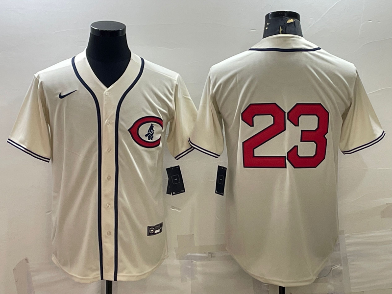 Men's Chicago Cubs Ryne Sandberg #23 Cream Name Jersey