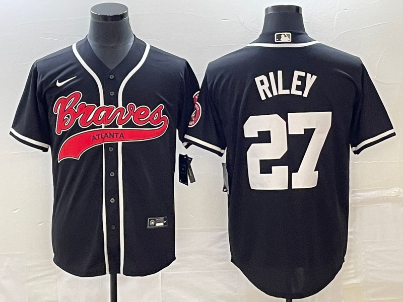Men's Atlanta Braves Austin Riley #27 Black Jersey Joint Edition