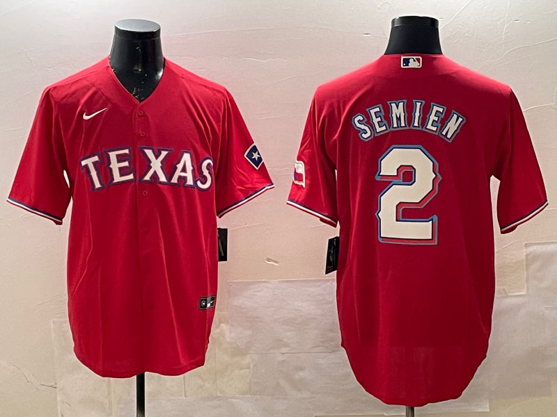 Men's Texas Rangers Marcus Semien #2 Red Jersey