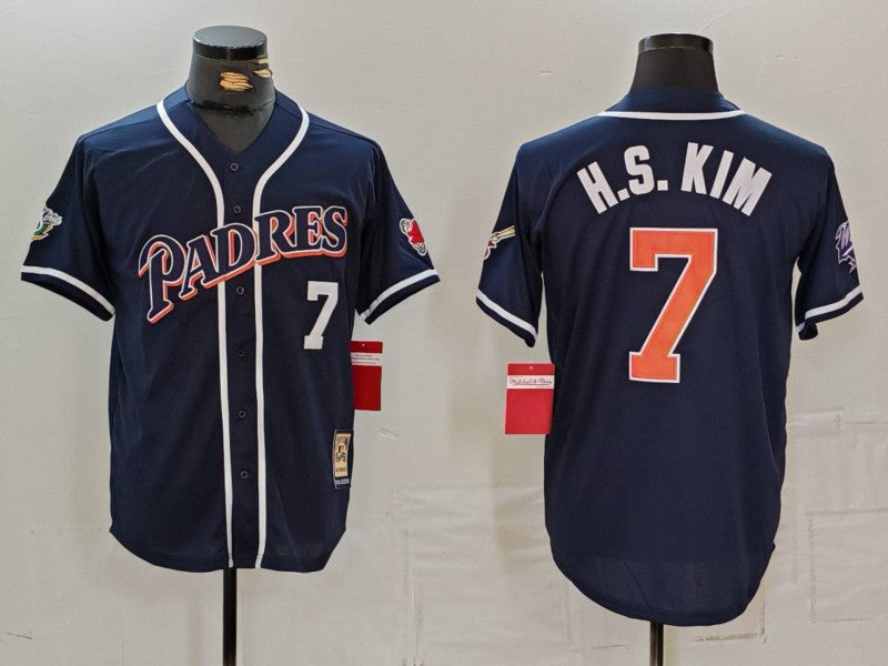 Men's San Diego Padres Ha Seong Kim #7 Navy Limited Jersey