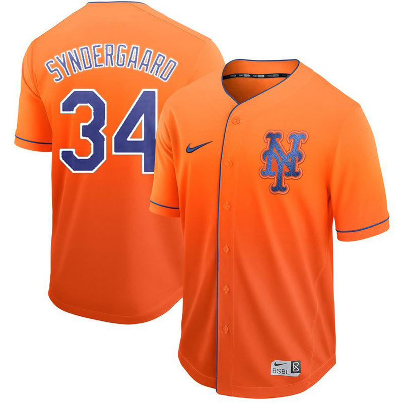 Men's New York Mets Noah Syndergaard #34 Orange Jersey