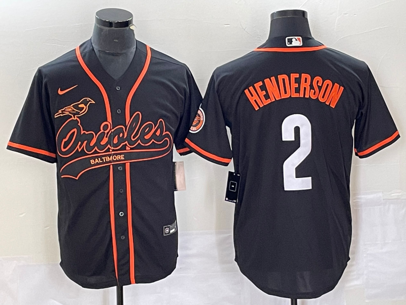 Men's Baltimore Orioles Gunnar Henderson #2 Black Jersey Joint Edition