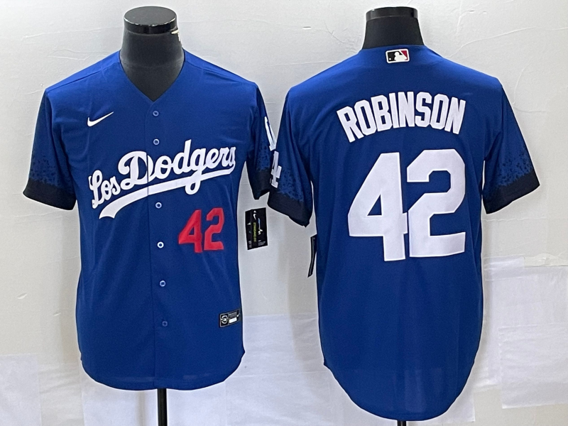 Men's Los Angeles Dodgers Jackie Robinson #42 Blue Jersey