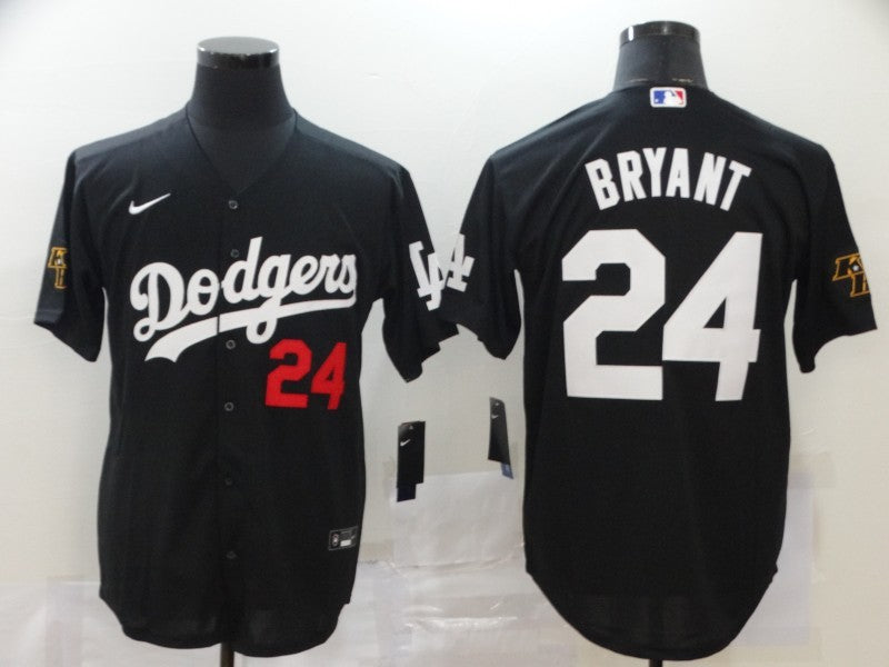 Men's Los Angeles Dodgers Kobe Bryant #24 Black Baseball Jersey