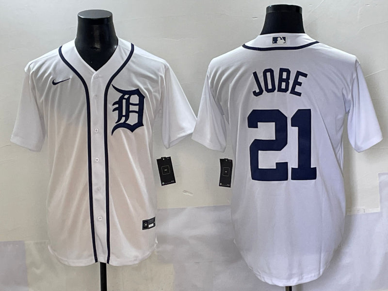 Men's Detroit Tigers Jackson Jobe #21 White Home Jersey