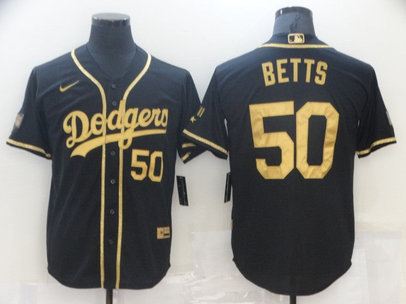 Men's Los Angeles Dodgers Mookie Betts #50 Black Jersey