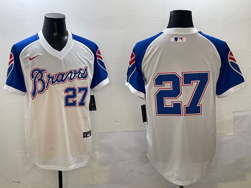 Men's Atlanta Braves Austin Riley #27 White Jersey