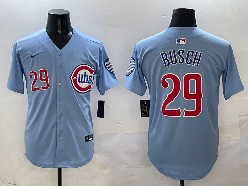 Men's Chicago Cubs Michael Busch #29 Light Blue 2nd Alternate Limited Jersey