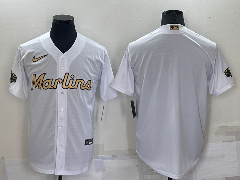 Men's Miami Marlins White Blank Jersey