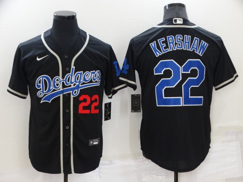 Men's Los Angeles Dodgers Clayton Kershaw #22 Black Jersey