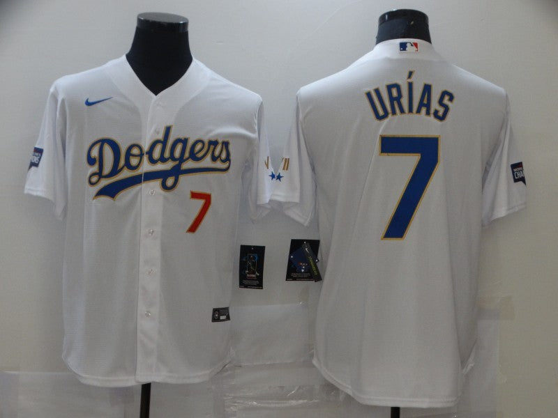Men's Los Angeles Dodgers Julio Urias #7 White Stitched Jersey