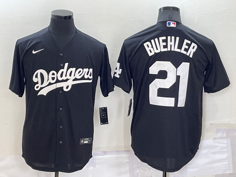 Men's Los Angeles Dodgers Walker Buehler #21 Black Baseball Jersey