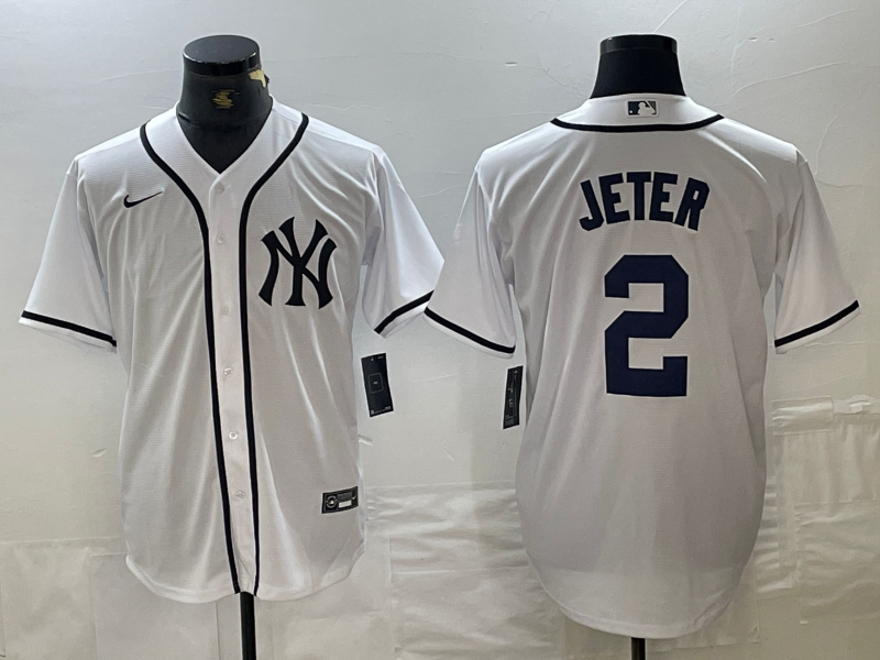 Men's New York Yankees Derek Jeter #2 White Limited Jersey