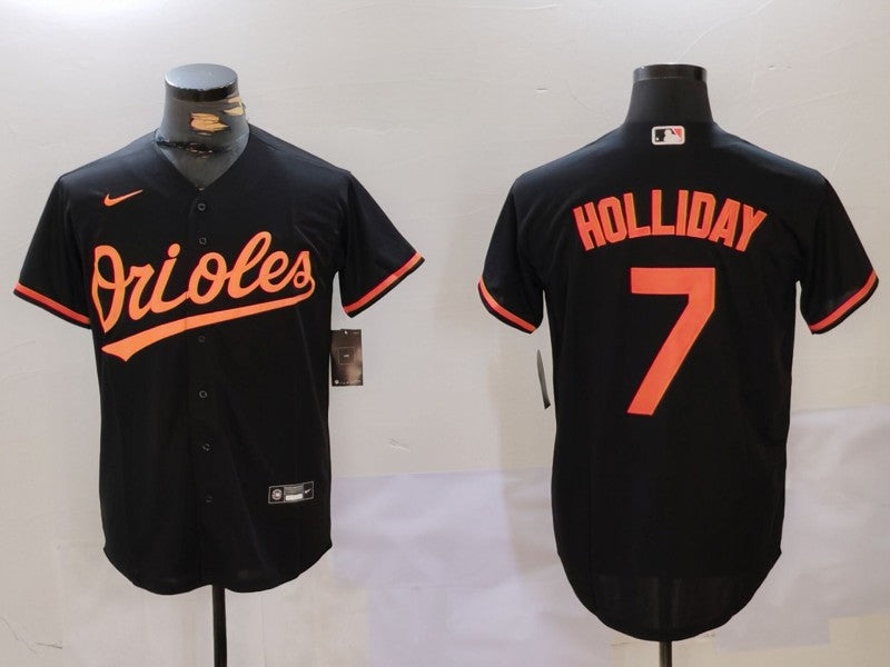 Men's Baltimore Orioles Jackson Holliday #7 Black Jersey
