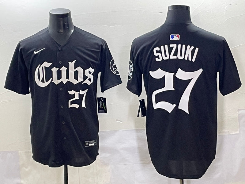 Men's Chicago Cubs Seiya Suzuki #27 Black Jersey