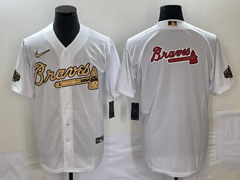 Men's Atlanta Braves White Team Jersey