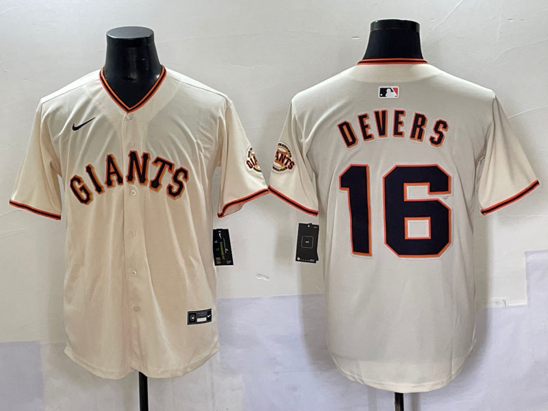 Men's San Francisco Giants Rafael Devers #16 Cream Home Jersey