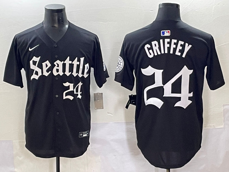 Men's Seattle Mariners Ken Griffey Jr. #24 Black Limited Jersey