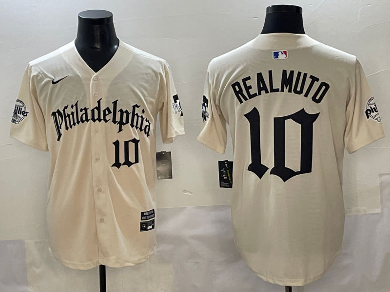 Men's Philadelphia Phillies J.T. Realmuto #10 Cream Limited Jersey