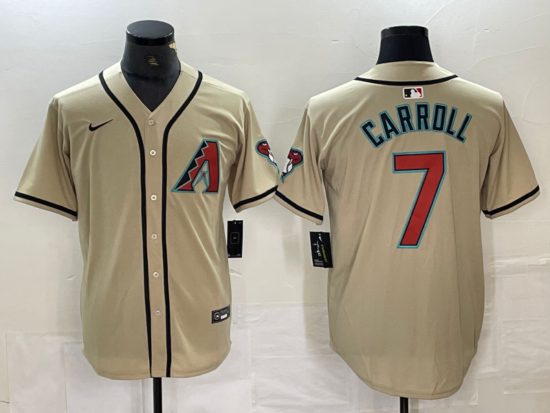 Men's Arizona Diamondbacks Corbin Carroll #7 Cream Limited Jersey