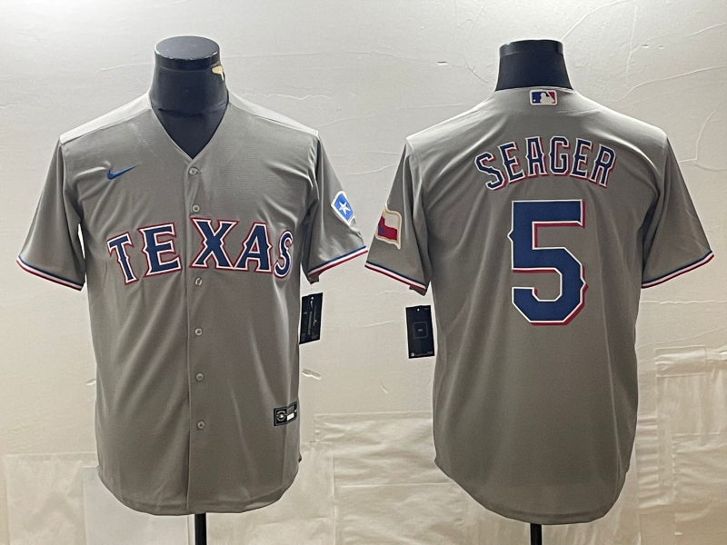 Men's Texas Rangers Corey Seager #5 Gray Jersey