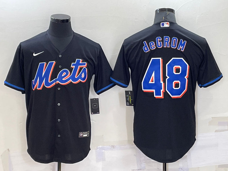 Men's New York Mets Jacob deGrom #48 Black Baseball Jersey