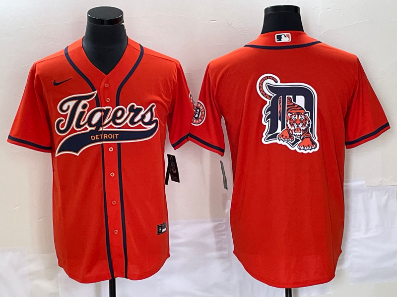 Men's Detroit Tigers Orange Jersey Joint Edition