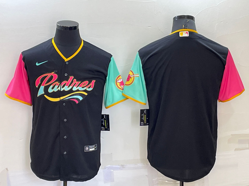Men's San Diego Padres Black City Connect Blank Jersey