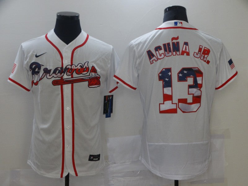 Men's Atlanta Braves Ronald Acuna Jr. #13 White Authentic Jersey