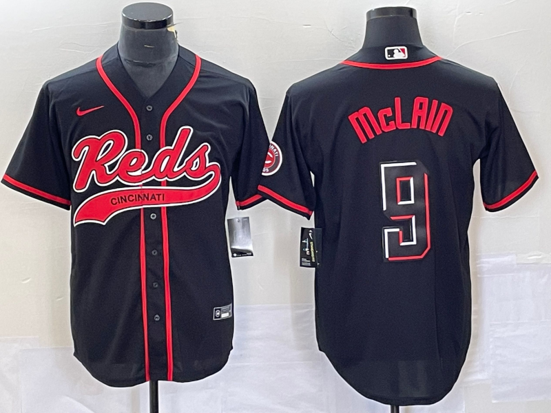 Men's Cincinnati Reds Matt McLain #9 Black Jersey Joint Edition