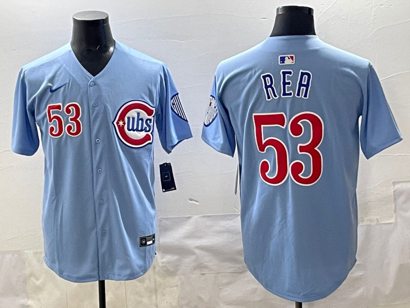 Men's Chicago Cubs Colin Rea #53 Light Blue Alternate Jersey