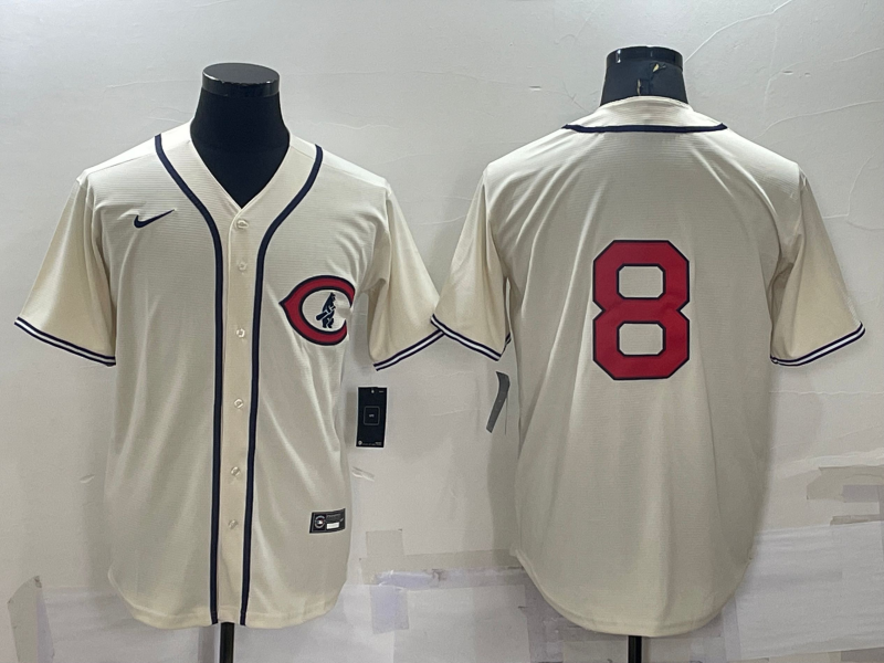 Men's Chicago Cubs Ian Happ #8 Cream Name Jersey