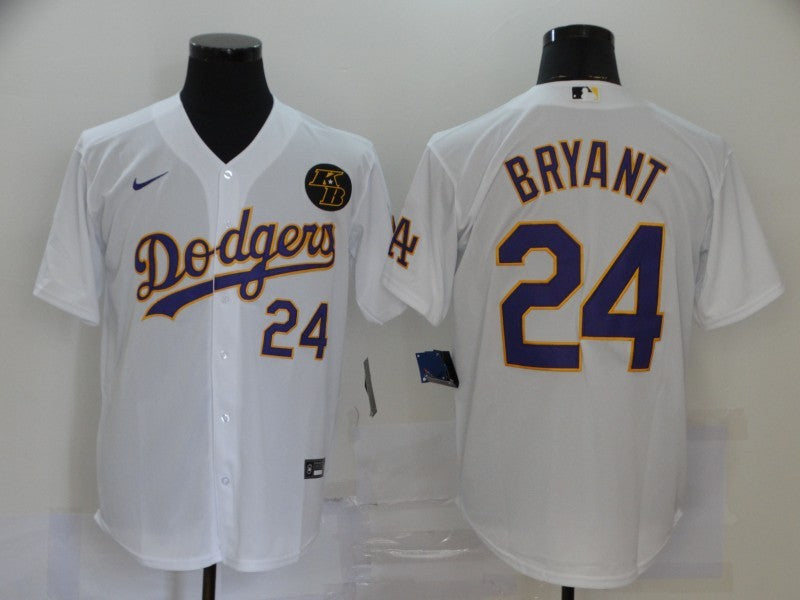 Men's Los Angeles Dodgers Kobe Bryant #24 White Jersey