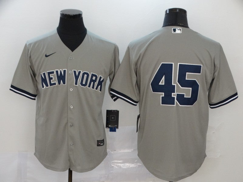 Men's New York Yankees Gerrit Cole #45 Gray Name Jersey