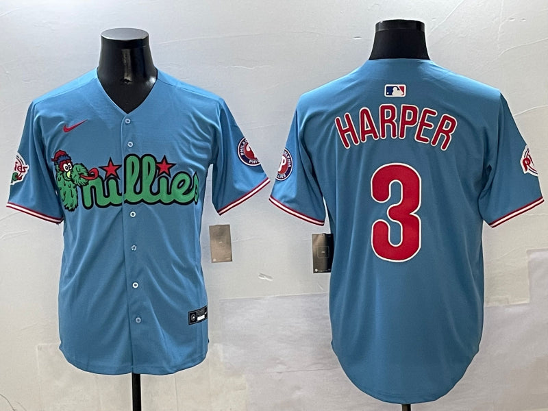 Men's Philadelphia Phillies Bryce Harper #3 Blue Jersey