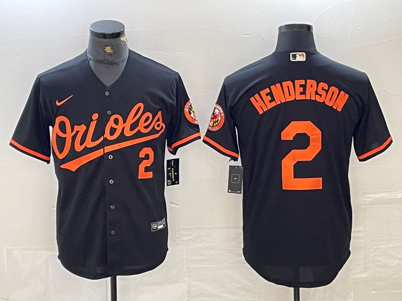 Men's Baltimore Orioles Gunnar Henderson #2 Black Jersey