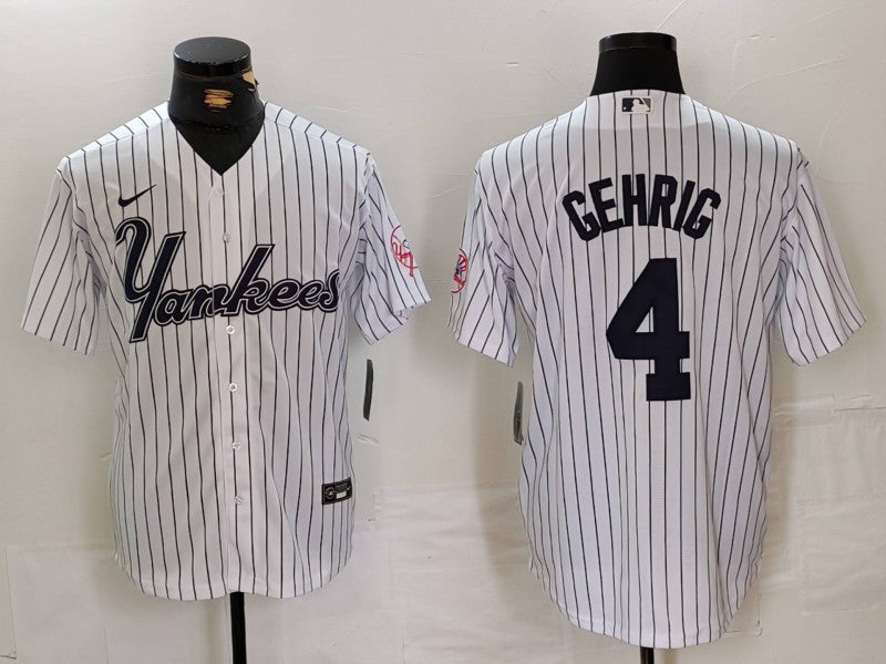 Men's New York Yankees Lou Gehrig White Jersey