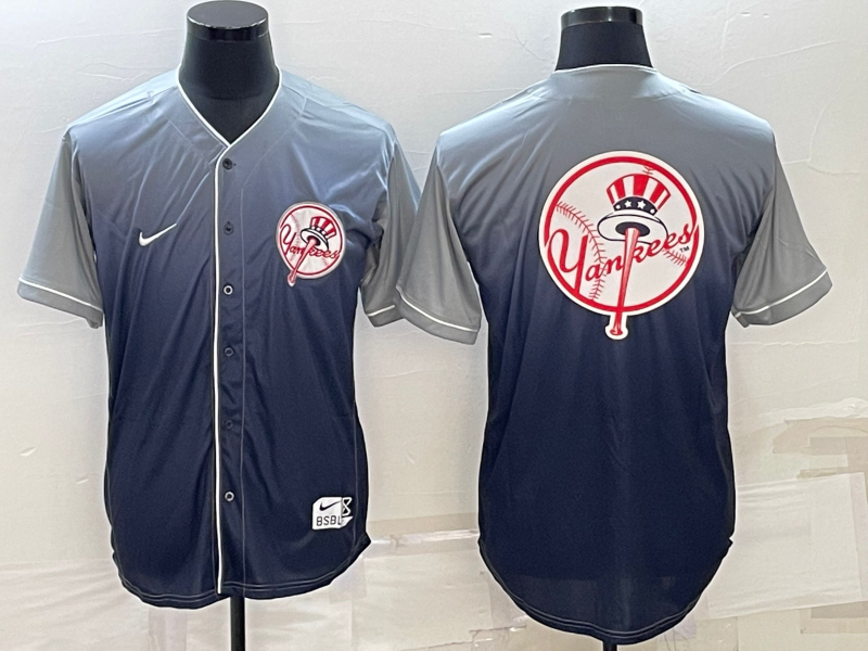 Men's New York Yankees Grey Gradient Team Jersey