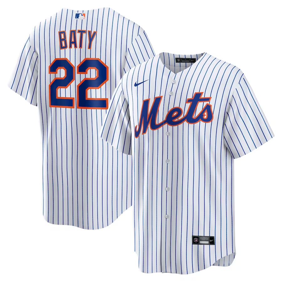 Men's New York Mets Brett Baty #22 White Jersey