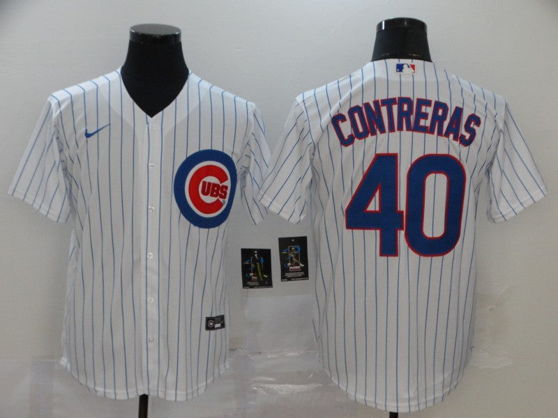 Men's Chicago Cubs Willson Contreras #40 White Baseball Jersey