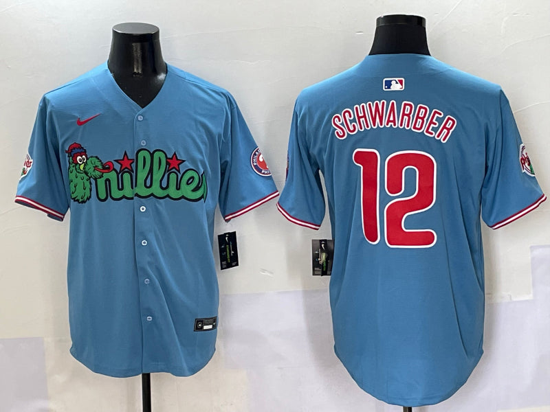 Men's Philadelphia Phillies Kyle Schwarber #12 Blue Jersey